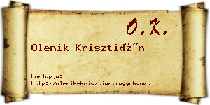 Olenik Krisztián névjegykártya